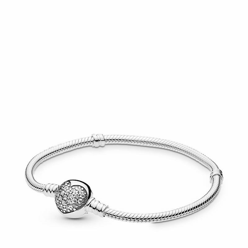 Pandora Sparkling Heart Bracelet Outlet NZ, Sterling Silver (041792-TEY)